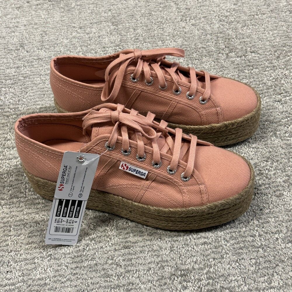Superga 2790 Rope Shoes Espadrille Platform Sneakers Womens 8.5 39.5 Wide New